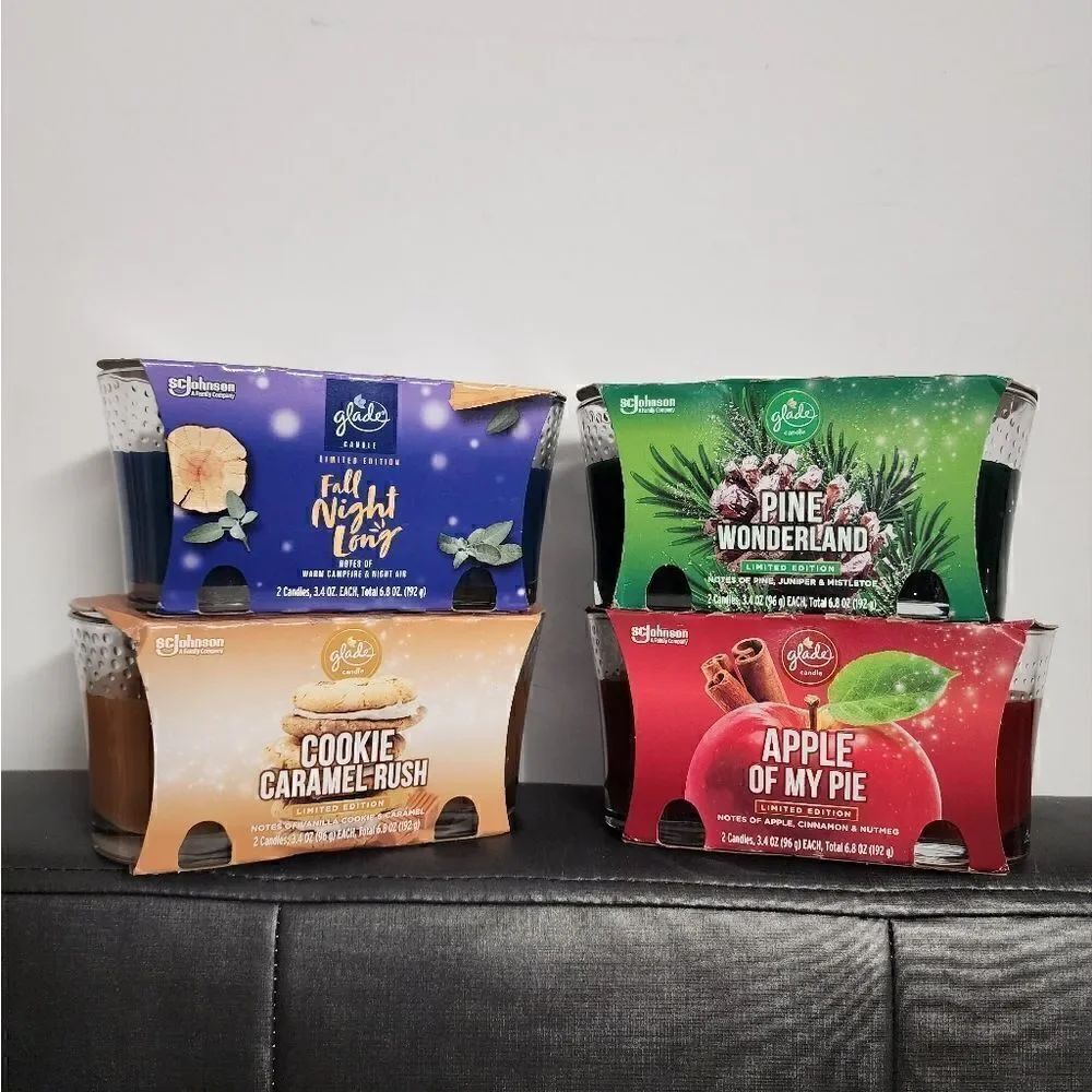 New Glade Limited Edition Christmas Winter Air Care Candles Bundle